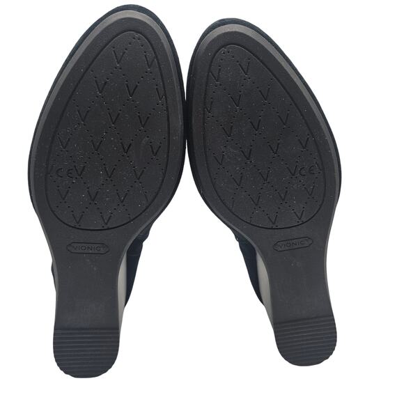 Vionic Black Suede Paloma Wedge Bootie Ankle Boots Women's Size 9 - Picture 8 of 10